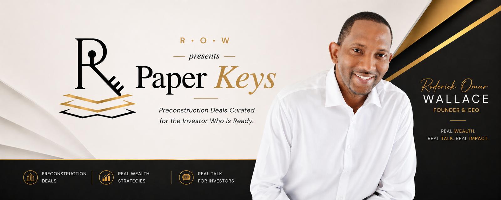 Paper Keys by Rodrick Wallace brand banner